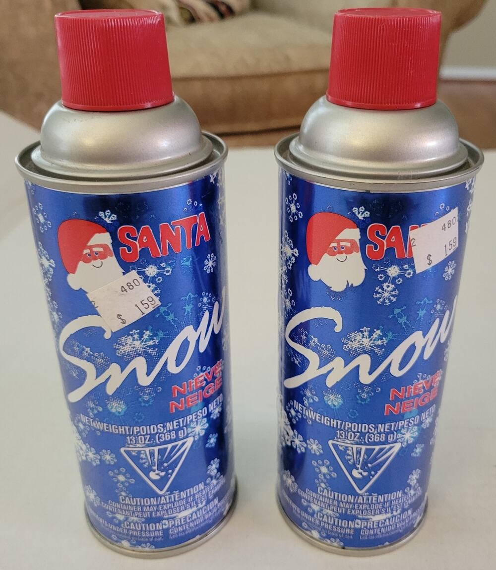 2 Vintage Santa Snow 13 oz Each Aerosol Spray Christmas Decoration 506 USA